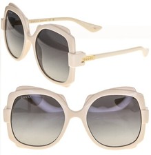 GUCCI Ivory Grey 1431 Oversized Retro Gg1431S Sunglasses 004 Authentic