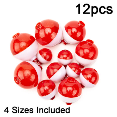 12pcs Fishing Floats Clips Snap-On Bobbers Eagle Claw Different Size FloatsB-lk