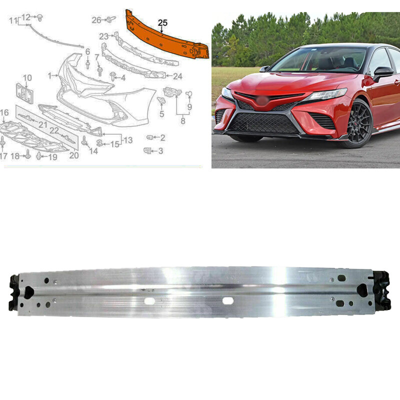 Set Of 2 Front Bumper Reinforcements / Retainers For Toyota Camry (Left & Right Side) 3 thumbnail image