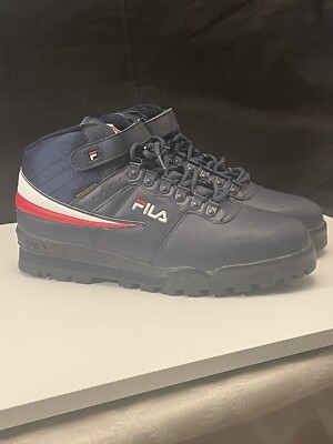 FILA Men's Flat Heel Hiking Boots Navy/White/Red F-13 Weather Tech Size 13 