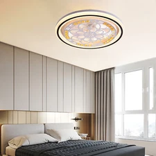 Modern Ceiling Fan With Light Dimmable LED Chandelier Lamp & Remote Lamp Fixture