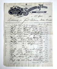 Schleich & fuchs 1910 Engros Lager Dresden Lito Invoice