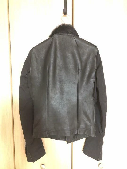 Rick Owens Stooges Biker Double Riders Jacket Leather with Fur