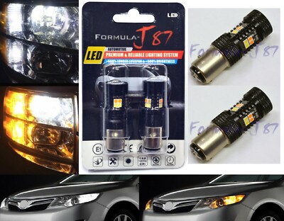 LED Switchback Light 3030 White Amber 1157 Two Bulbs Front Signal Replacement OE