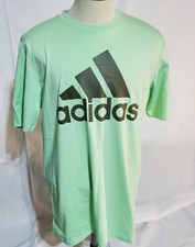 adidas Men's T-Shirt Big  Tall Green Logo LT Crew Neck Short Sleeve NEW
