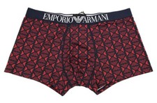 EMPORIO ARMANI Navy Red EAGLE LOGO Microfiber Trunk Underwear MEDIUM NWT