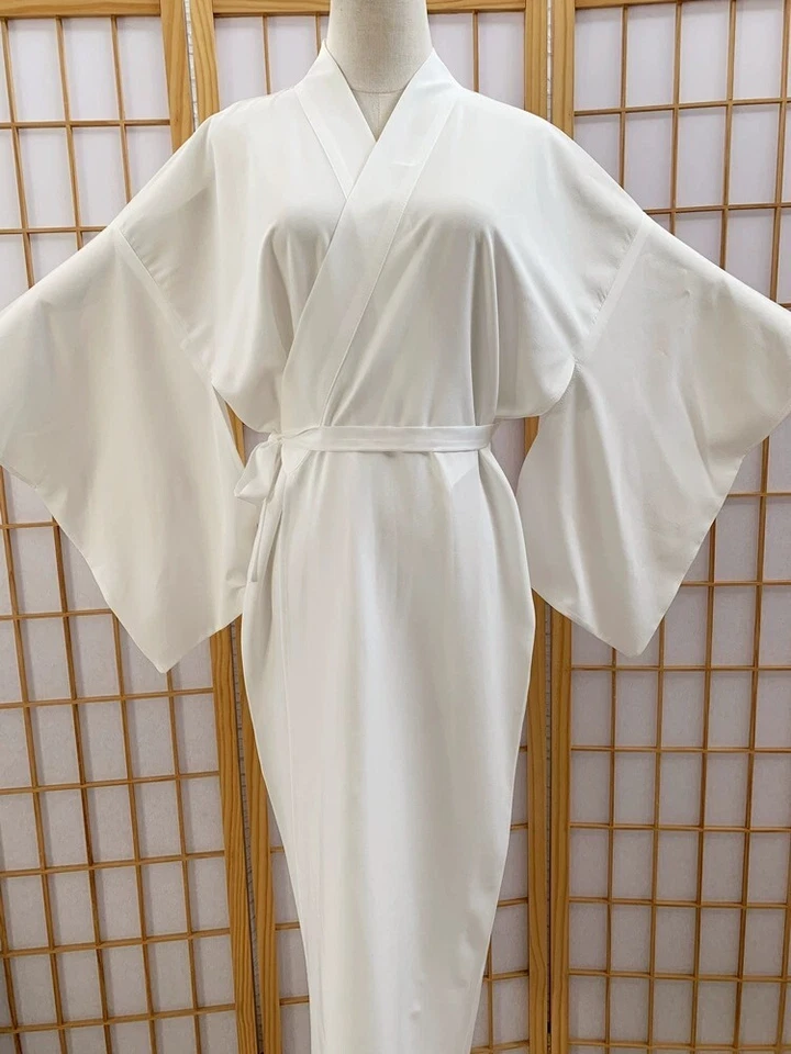 Kimono Hombres Mujeres Japonés Albornoz Vestido Interior Retro Unisex Gasa Yukata Foto 3 de 4