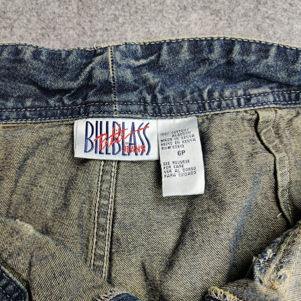 Jeans feminino vintage Bill Blass 6 azul pequeno Y2k bootleg cintura baixa bolso retrô - Imagem 3 de 4