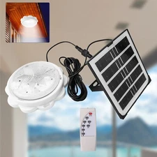 Solar LED Ceiling Light - Remote Control Pendant Lamp for Indoor & Garden Use