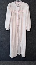 Vandemere vintage nightgown long robe house coat pearl snap floral prairie small