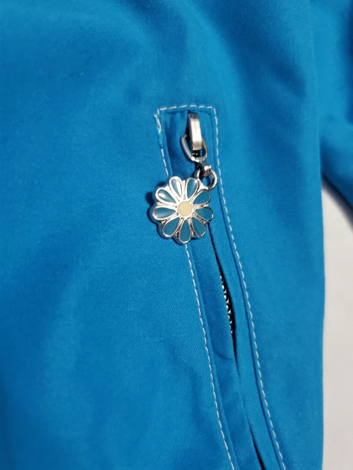 Jaqueta feminina vintage Alfred Dunner azul manga longa concha macia com zíper tamanho XL - Imagem 4 de 4