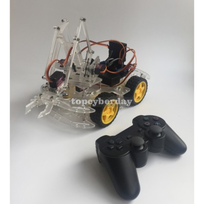 4 Axis MeArm DIY Arduinos Robot Arm Kit Car Wheel with PS2 Remote ctrl Joystick