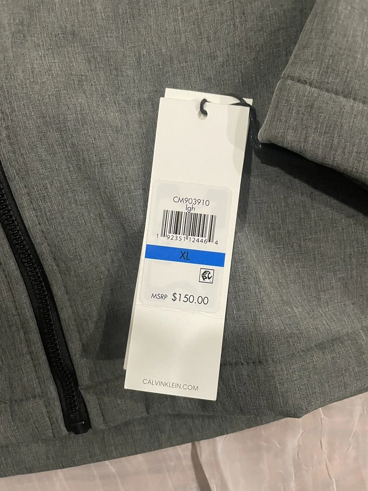 Chaquetas cortavientos resistentes al agua Calvin Klein para hombre talla XL NUEVAS CON ETIQUETAS $150 gris Foto 2 de 4