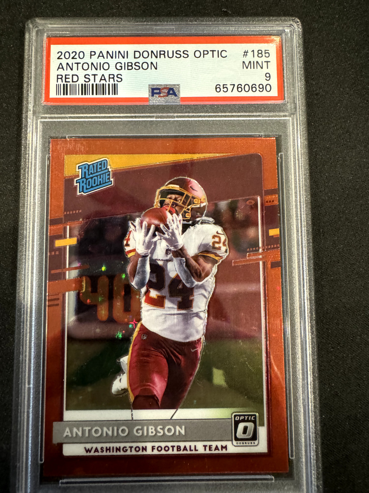 2020 Panini Donruss Optic - Rated Rookies Red Stars #185 Antonio Gibson