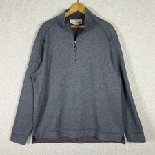Tommy Bahama Reversible Quarter Zip Pullover Gray Burgundy Mens Medium