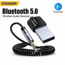 Bluetooth 5.0 AUX Receiver Car Adapter USB 3.5mm Audio Hands Free Mic