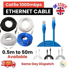 Ethernet Cable Cat5e RJ45 Network Fast Speed Internet Lead0.5m to 50m Wholesale