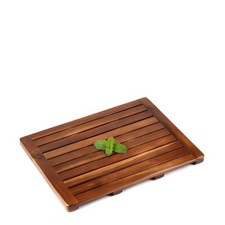 Teak Shower Mat, 24 x 18 inch Wood Bath Mat for Inside Shower, Wooden Shower ...