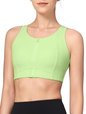 High Impact Sports Bras for Women Zip Front Racerback Supportive Bras for Lar...