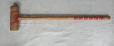 Vintage - Wooden Striped Croquet Mallet - Game Mallett Replacement - 25" Tall