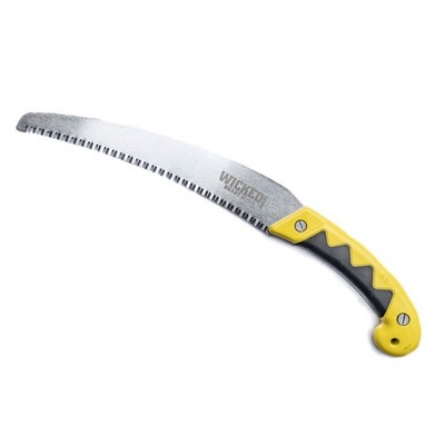 WTG-021 Wicked Tough Beast Large Curved Blade Hand Saw with Sheath, Silver