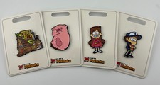 4x JUEGO DE ALFILERES ESMALTADOS GRAVITY FALLS DIPPER MABEL PINES CHOZA MISTERIOSA EN MANO