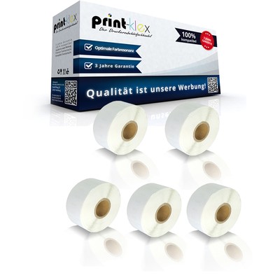 5x Ecoline Etiketten Rollen für Dymo LABELWRITER 450 Series Turb - Eco Pro Serie
