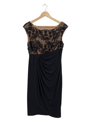 Connected Apparel Cocktailkleid Damen Gr. 36 Schwarz Spitze Blumen Elegant