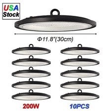 10 Pack 200W UFO Lights Industrial Commercial Factory Led Lighting Fixture 6500K