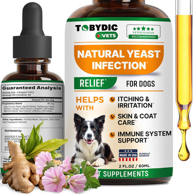 Natural Dog Yeast Infection Relief - Itchy Skin & Ear Treatment - Reduces Irrita