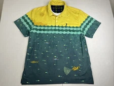 William Murray Golf Polo Shirt Men’s XL Yellow Blue Scuba Diver Submarine Fish