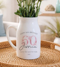 60th Birthday Gift For Women Personalised Milestone Keepsake Small Flower Vase