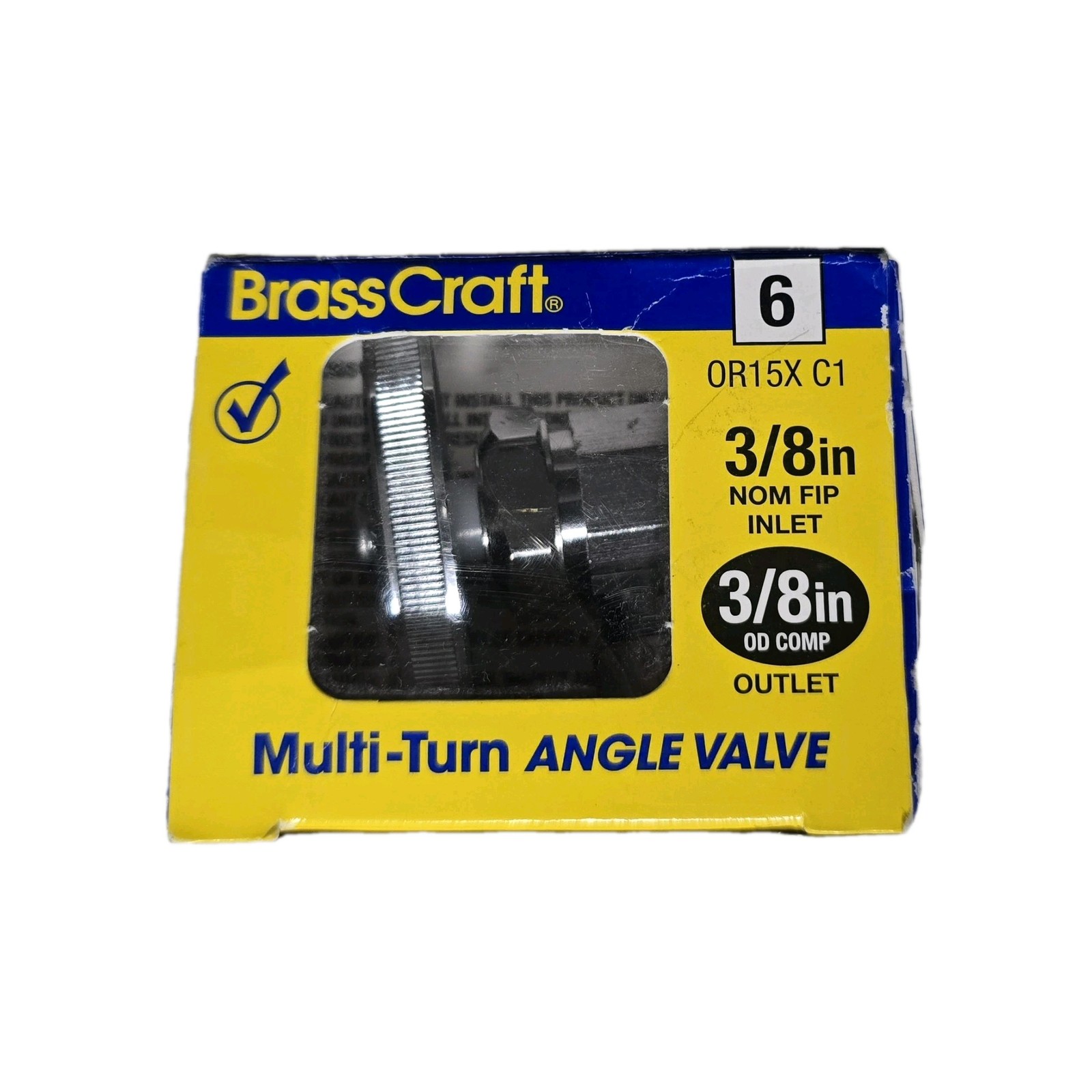 BrassCraft #OR15XC1 3/8"  Multi-Turn Angle Valve / Bathroom Shut-off Valve