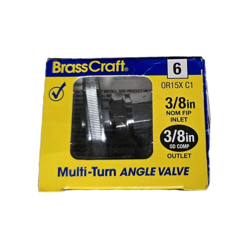 BrassCraft #OR15XC1 3/8"  Multi-Turn Angle Valve / Bathroom Shut-off Valve