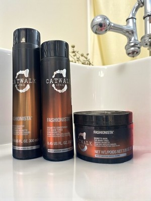 Tigi CatWalk Fashionista Brunette Shampoo 10.1 oz & Conditioner 8.45 oz Mask 7.0