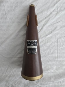 Vintage Humes & Berg Stonelined Straight Mute for Tenor Trombone Brown Gold