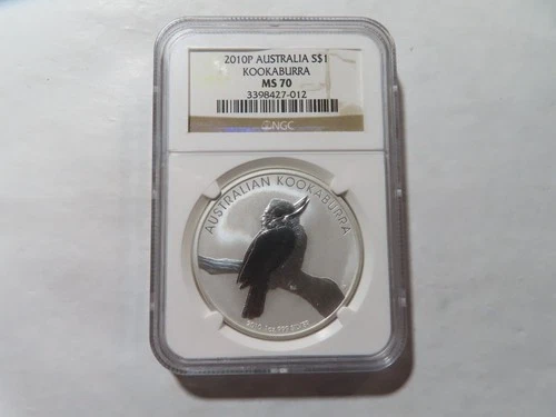 Q83 Australia 2010P SILVER 1oz Dollar "Kookaburra" NGC MS-70