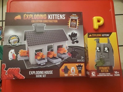 New! Set Of 2 Exploding kittens - 1 Dynamite Kitten & 1 Exploding House - 459 Pc