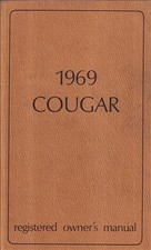 1969 Cougar Registered Owners Manual Original User Guide Book