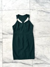 VTG Young Touch Dress Green Sheath Pearl Accent Sleeveless Women 11/12 USA