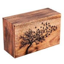 Wooden Cremation Urn for Human Ashes Adult   Handcrafted Solid Wood Memorial ...