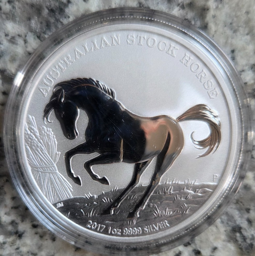 Australia 1 Dollar 2017 in Proof 1 oz. Fine Silver - Stock Horse - With Certificate,