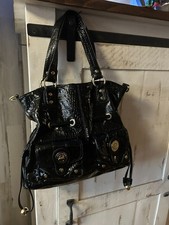London Fog Black Patton Shoulder Bag with Textured Pebble Design-Beautiful 