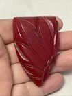 Vintage Antique Single Cherry Red Carved  Bakelite Dress Clip Jewelry