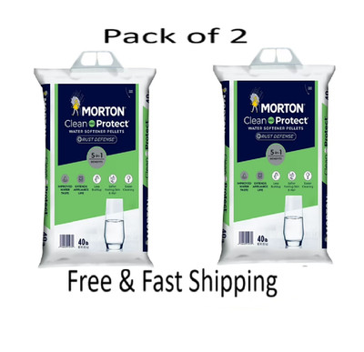 Morton Clean Protect Plus Rust Defense Water Softener Salt Pellets, 40 LB,2 PACK