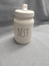 Rae Dunn BEST Canister 7  White Ceramic Farmhouse Kitchen Storage Jar Lid