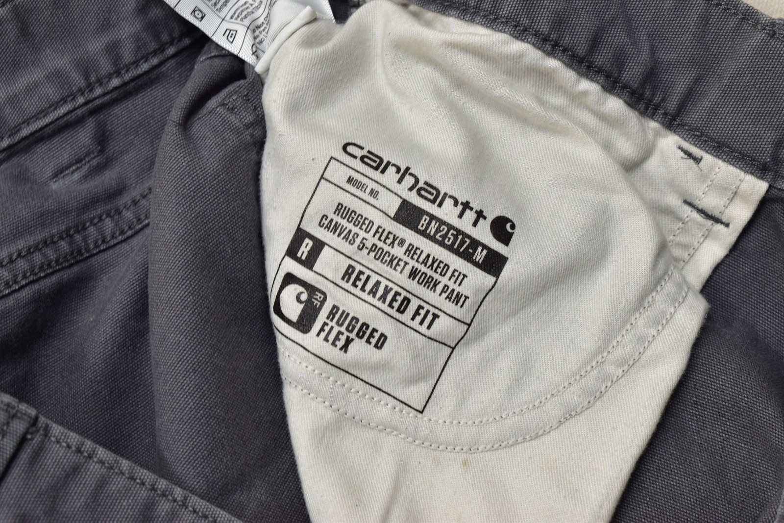 Carhartt Men's Rugged Flex Relaxed Fit Canvas 5-Pocket Work Pant Gray 36x32 thumbnail 5