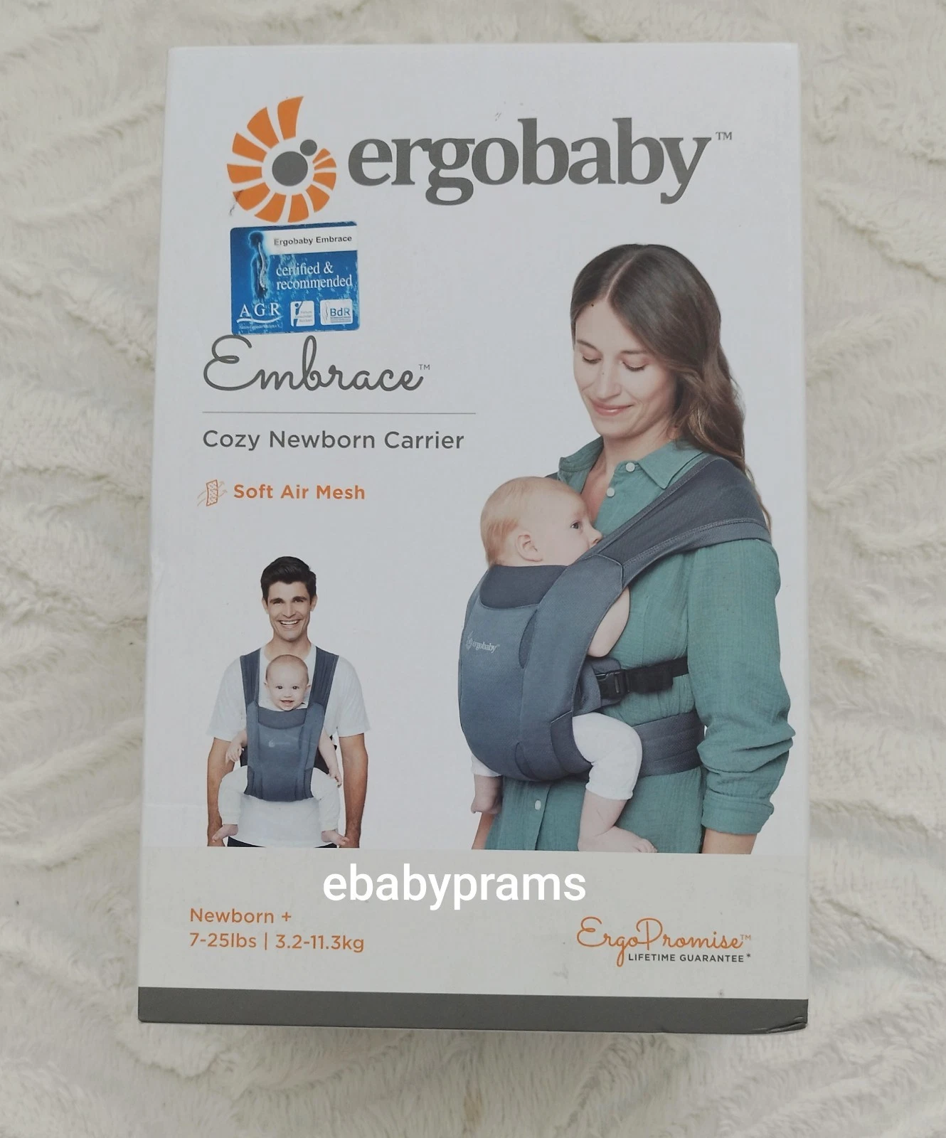 Ergobaby Embrace Soft Air Mesh Washed Black ( Grey ) Baby Carrier
Opens in a new window or tab