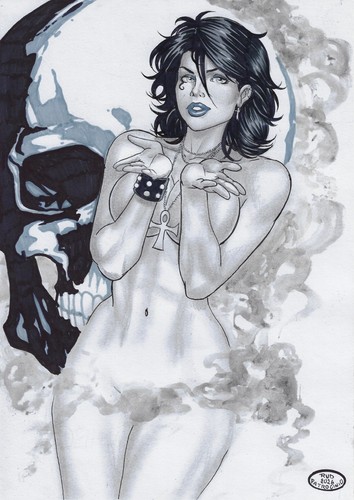 💥Death (09"x12") original comic art by Rud Patrocinio - TramaStudio💥