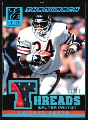 2014 Panini Elite Throwback Threads WALTER PAYTON Game Used Jersey Patch 10/10